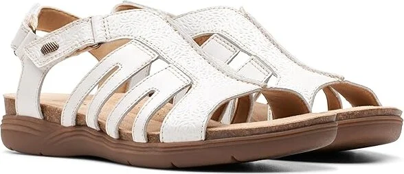 Clarks April Belle Women's Sandals White Leather : 11 A - Narrow