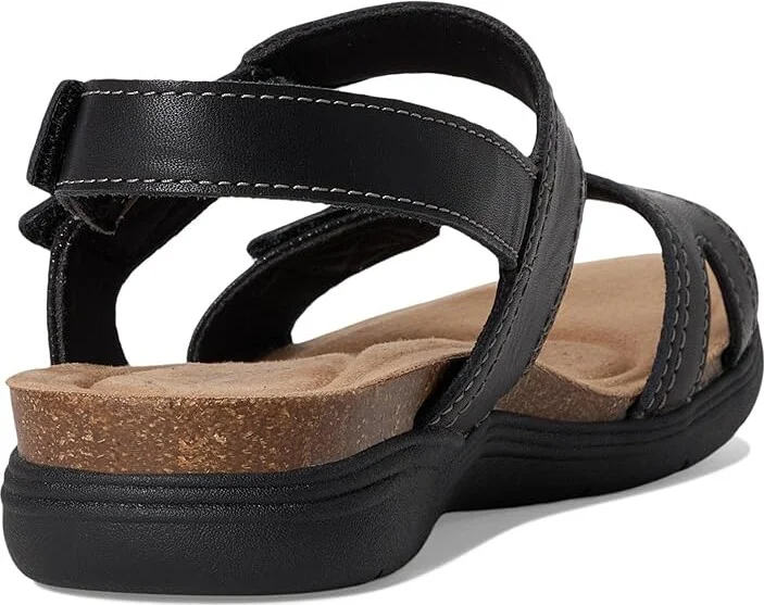 Clarks April Clover Women's Sandals Black Combi Leather : 9 D - Wide - Image 4