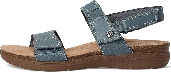 Clarks April Clover Women's Sandals Blue Grey Combi Leather : 9.5 A - Narrow - Image 6