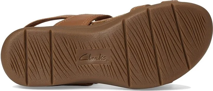 Clarks April Clover Women's Sandals Tan Combi Leather : 9 B - Medium - Image 3