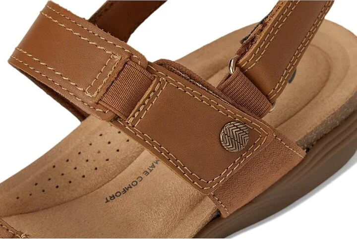 Clarks April Clover Women's Sandals Tan Combi Leather : 9 B - Medium - Image 7