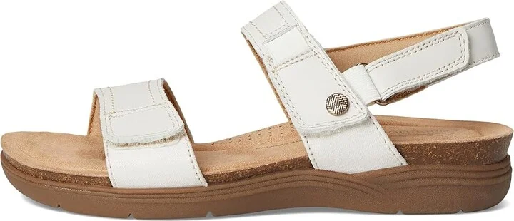Clarks April Clover Women's Sandals White Combi Leather : 9.5 D - Wide - Image 6