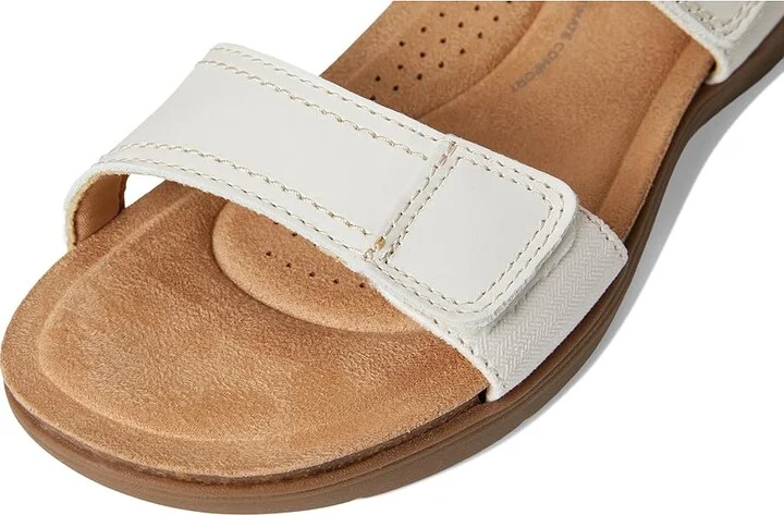 Clarks April Clover Women's Sandals White Combi Leather : 9.5 D - Wide - Image 7