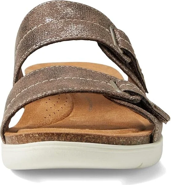 Clarks April Dusk Women's Shoes Bronze Metallic Textile : 7 B - Medium - Image 2