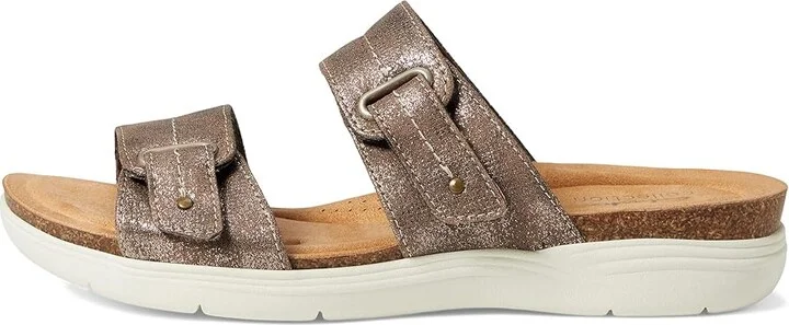 Clarks April Dusk Women's Shoes Bronze Metallic Textile : 7 B - Medium - Image 5