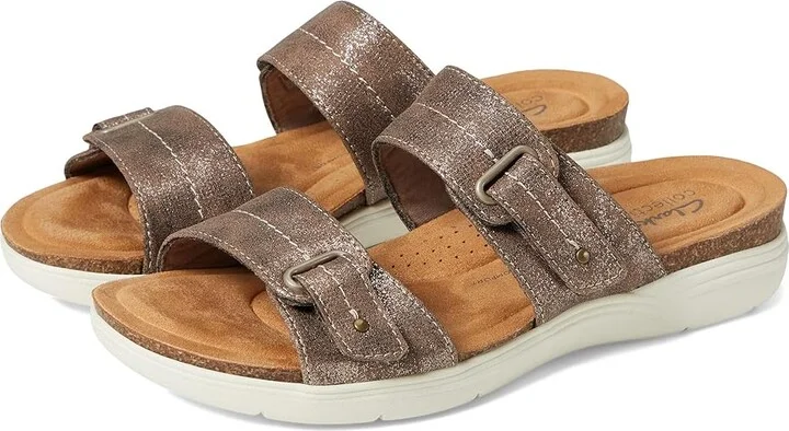 Clarks April Dusk Women's Shoes Bronze Metallic Textile : 7 B - Medium