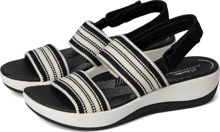 Clarks Arla Stroll Women's Sandals Black Textile : 5 B - Medium, Rubber