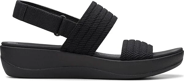 Clarks Arla Stroll Women's Sandals Black Textile : 6.5 B - Medium, Rubber - Image 6
