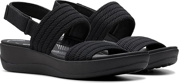 Clarks Arla Stroll Women's Sandals Black Textile : 6.5 B - Medium, Rubber