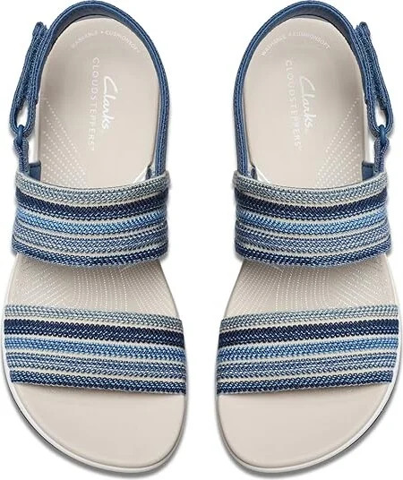 Clarks Arla Stroll Women's Sandals Blue Combi : 10 D - Wide, Rubber - Image 2