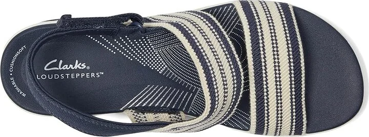 Clarks Arla Stroll Women's Sandals Navy Textile : 12 B - Medium, Rubber - Image 2