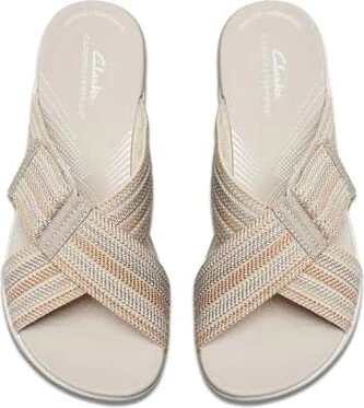 Clarks Arla Wave Women's Sandals Beige Combi : 9.5 D - Wide, Rubber - Image 2