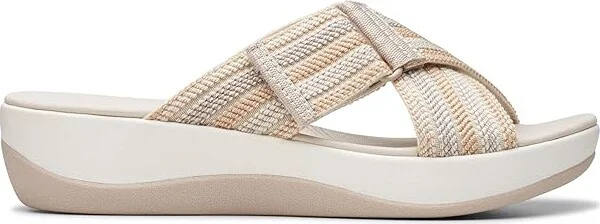 Clarks Arla Wave Women's Sandals Beige Combi : 9.5 D - Wide, Rubber - Image 6