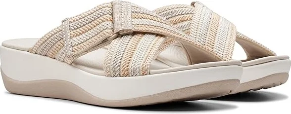 Clarks Arla Wave Women's Sandals Beige Combi : 9.5 D - Wide, Rubber
