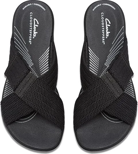 Clarks Arla Wave Women's Sandals Black Textile : 8.5 B - Medium, Rubber - Image 2