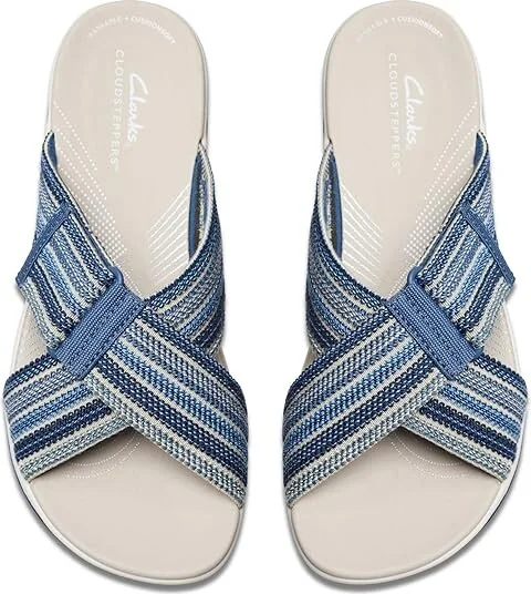 Clarks Arla Wave Women's Sandals Blue Combi : 11 B - Medium, Rubber - Image 2