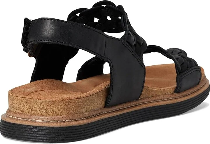 Clarks Arwell Glide Women's Sandals Black Combi Leather : 6 C - Wide - Image 4