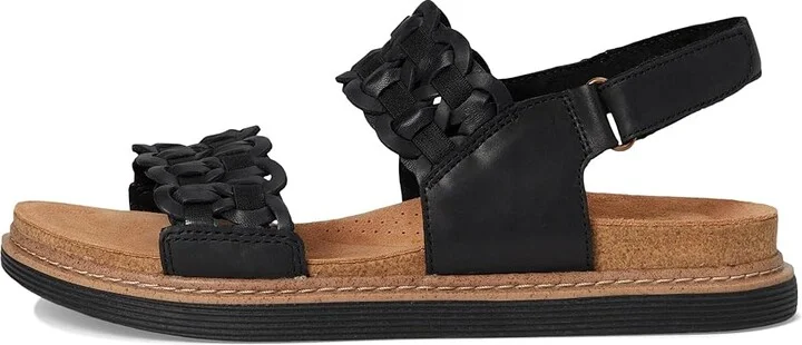 Clarks Arwell Glide Women's Sandals Black Combi Leather : 6 C - Wide - Image 6