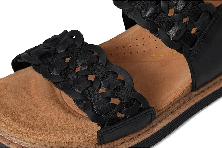 Clarks Arwell Glide Women's Sandals Black Combi Leather : 6 C - Wide - Image 7