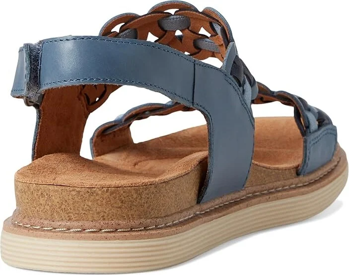 Clarks Arwell Glide Women's Sandals Blue Combi Leather : 11 C - Wide - Image 4