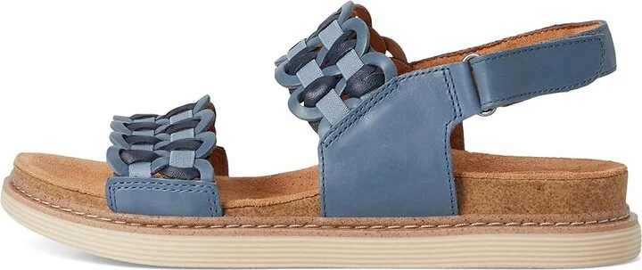 Clarks Arwell Glide Women's Sandals Blue Combi Leather : 11 C - Wide - Image 6