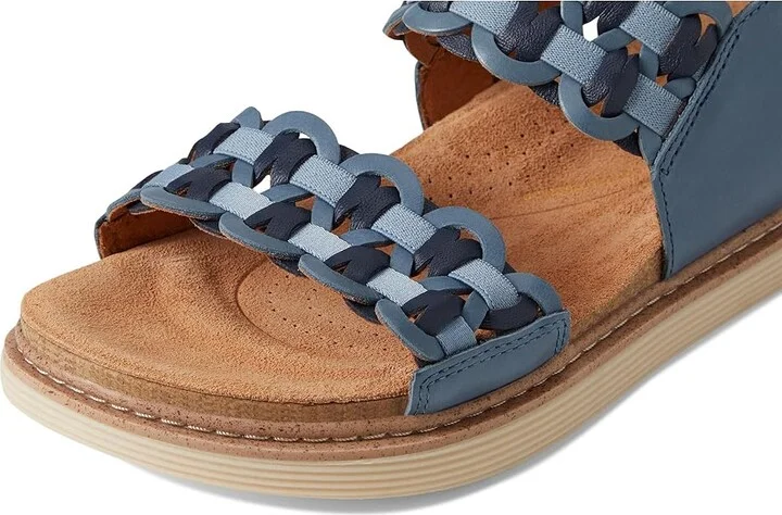 Clarks Arwell Glide Women's Sandals Blue Combi Leather : 11 C - Wide - Image 7