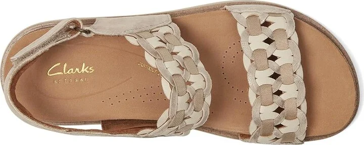 Clarks Arwell Glide Women's Sandals Metallic Combi Leather : 11 B - Medium - Image 2