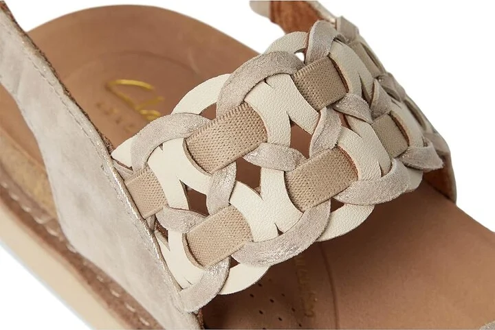 Clarks Arwell Glide Women's Sandals Metallic Combi Leather : 11 B - Medium - Image 7