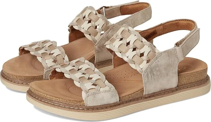 Clarks Arwell Glide Women's Sandals Metallic Combi Leather : 11 B - Medium
