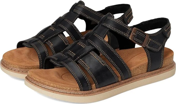 Clarks Arwell Sun Women's Sandals Black Leather : 11 C - Wide