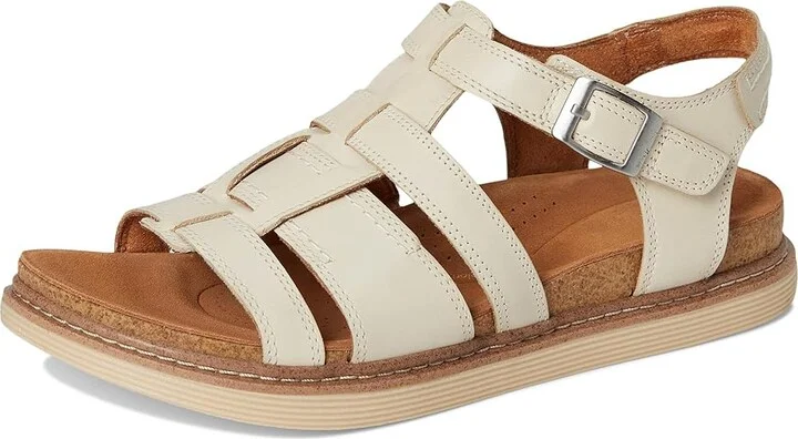 Clarks Arwell Sun Women's Sandals Cream Leather : 10 B - Medium - Image 5