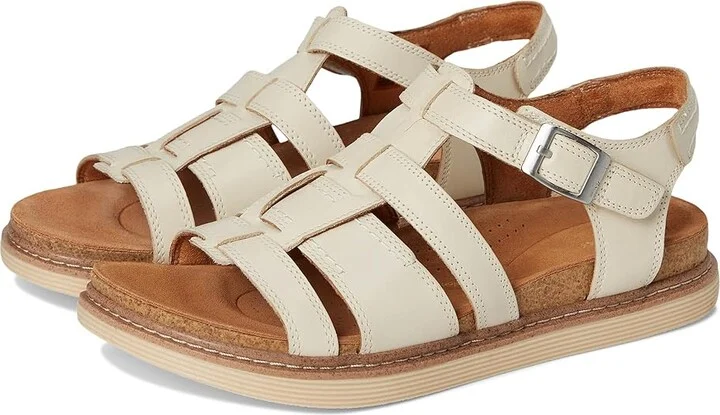 Clarks Arwell Sun Women's Sandals Cream Leather : 10 B - Medium