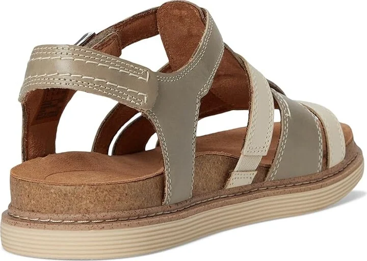 Clarks Arwell Sun Women's Sandals Stone Combi Leather : 10 B - Medium - Image 4
