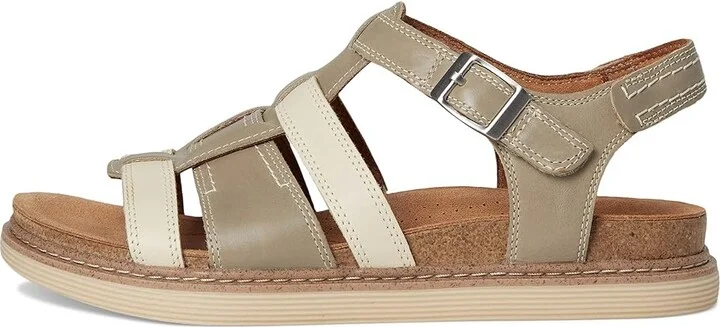 Clarks Arwell Sun Women's Sandals Stone Combi Leather : 10 B - Medium - Image 6