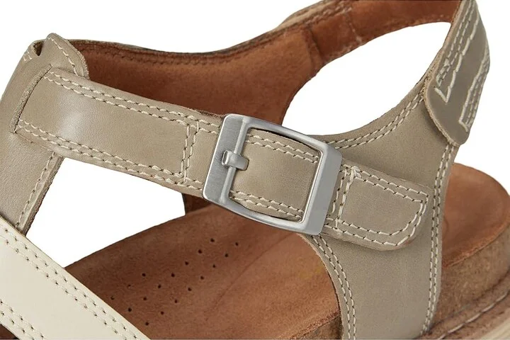 Clarks Arwell Sun Women's Sandals Stone Combi Leather : 10 B - Medium - Image 7