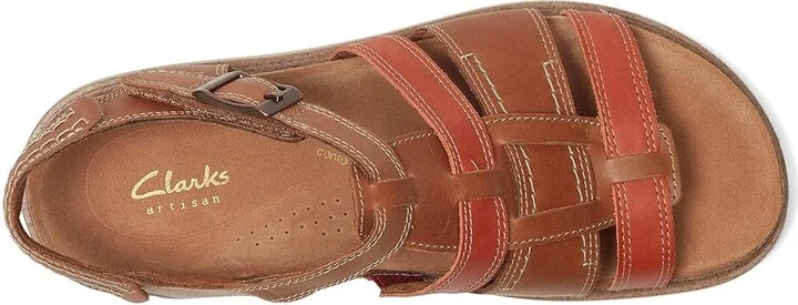 Clarks Arwell Sun Women's Sandals Tan Combi Leather : 6 C - Wide - Image 2