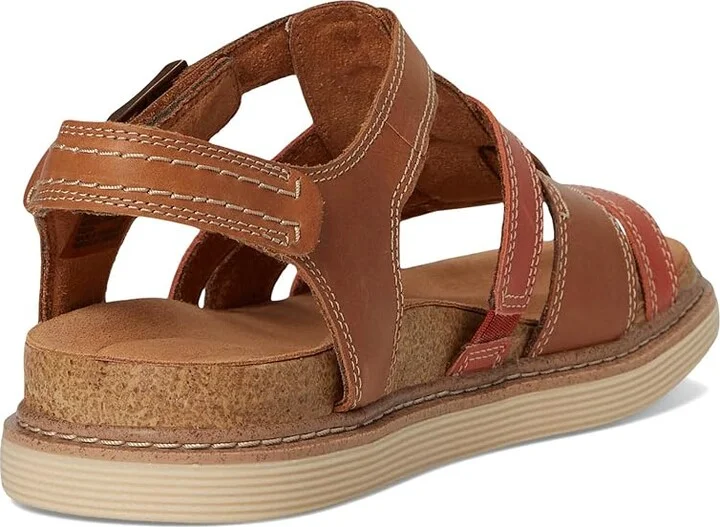 Clarks Arwell Sun Women's Sandals Tan Combi Leather : 6 C - Wide - Image 4