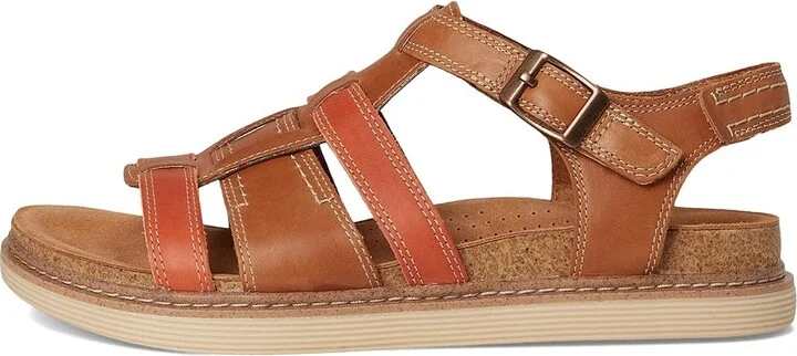 Clarks Arwell Sun Women's Sandals Tan Combi Leather : 6 C - Wide - Image 6