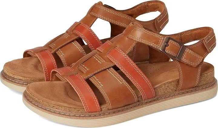 Clarks Arwell Sun Women's Sandals Tan Combi Leather : 6 C - Wide