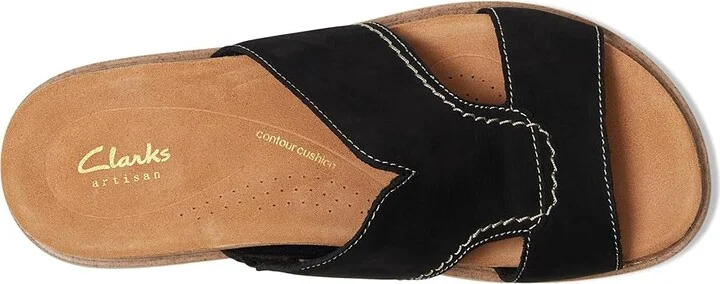 Clarks Arwell Walk Women's Sandals Black Nubuck : 7.5 C - Wide, Leather/Rubber - Image 2