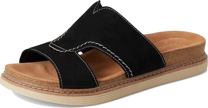 Clarks Arwell Walk Women's Sandals Black Nubuck : 7.5 C - Wide, Leather/Rubber - Image 5