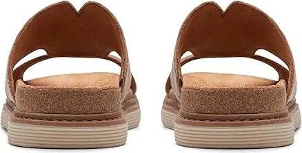 Clarks Arwell Walk Women's Sandals Tan Leather : 6 C - Wide, Leather/Rubber - Image 4