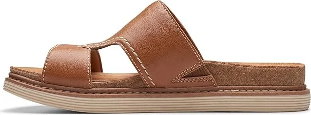 Clarks Arwell Walk Women's Sandals Tan Leather : 6 C - Wide, Leather/Rubber - Image 5