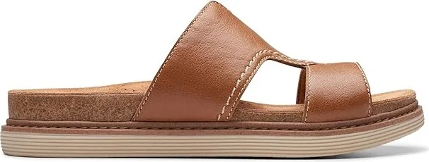 Clarks Arwell Walk Women's Sandals Tan Leather : 6 C - Wide, Leather/Rubber - Image 6