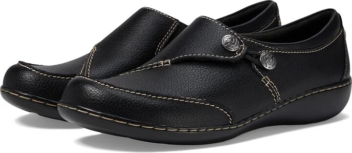 Clarks Ashland Lane Q Women's Shoes Black : 11 A - Narrow, Leather