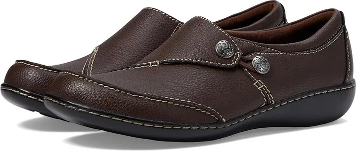 Clarks Ashland Lane Q Women's Shoes Redwood : 9 D - Wide, Leather
