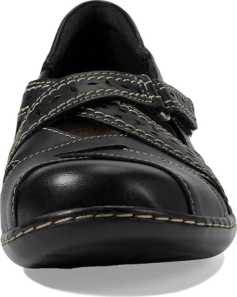 Clarks Ashland Spin Q Women's Shoes Black : 7 D - Wide, Leather - Image 3