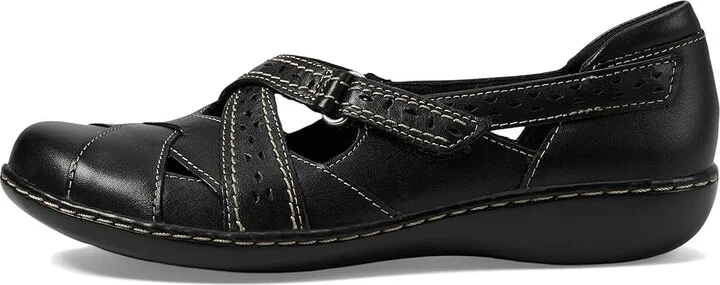 Clarks Ashland Spin Q Women's Shoes Black : 7 D - Wide, Leather - Image 7