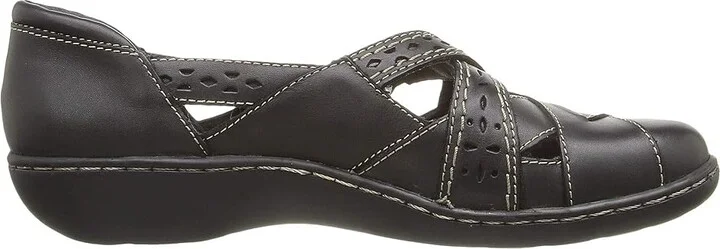 Clarks Ashland Spin Q Women's Shoes Black : 7 D - Wide, Leather - Image 8