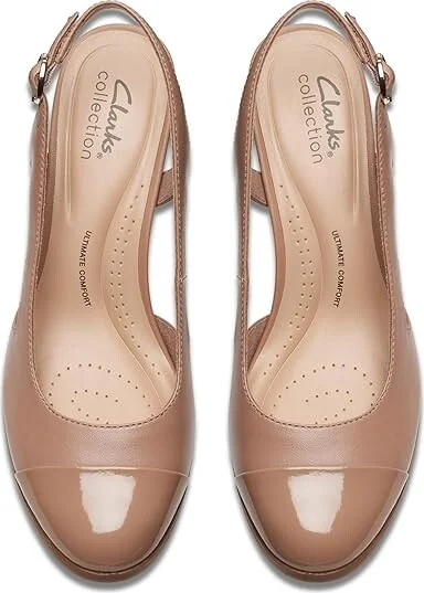 Clarks Bayla Joy High Women's Heels Beige Leather : 11 B - Medium, Leather/Rubber - Image 2